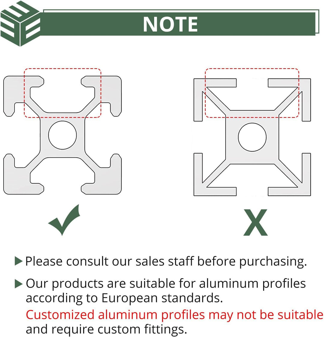 EYPINS 40x Befestigungsmaterial, Aluprofil 40x40 40x80 Nut 8 Aluminium Raster Streben Winkel Befesti