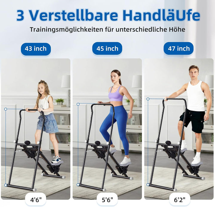 Stair Stepper für Zuhause, Stairmaster mit Einstellbarem 3 Stufen Widerstand für Ganzkörpertraining,