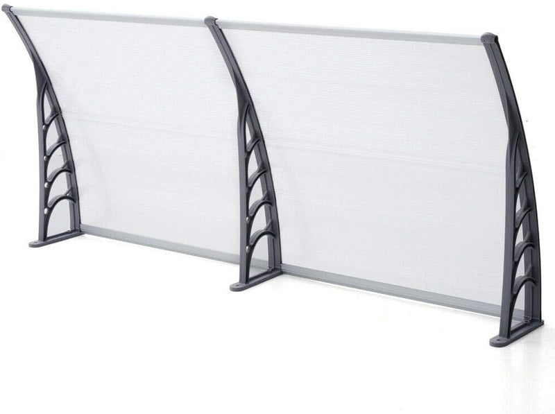 Vordach für Haustür 200x 93 cm Transparentes Gewölbt Haustürvordach aus Aluminium und Polycarbonat f