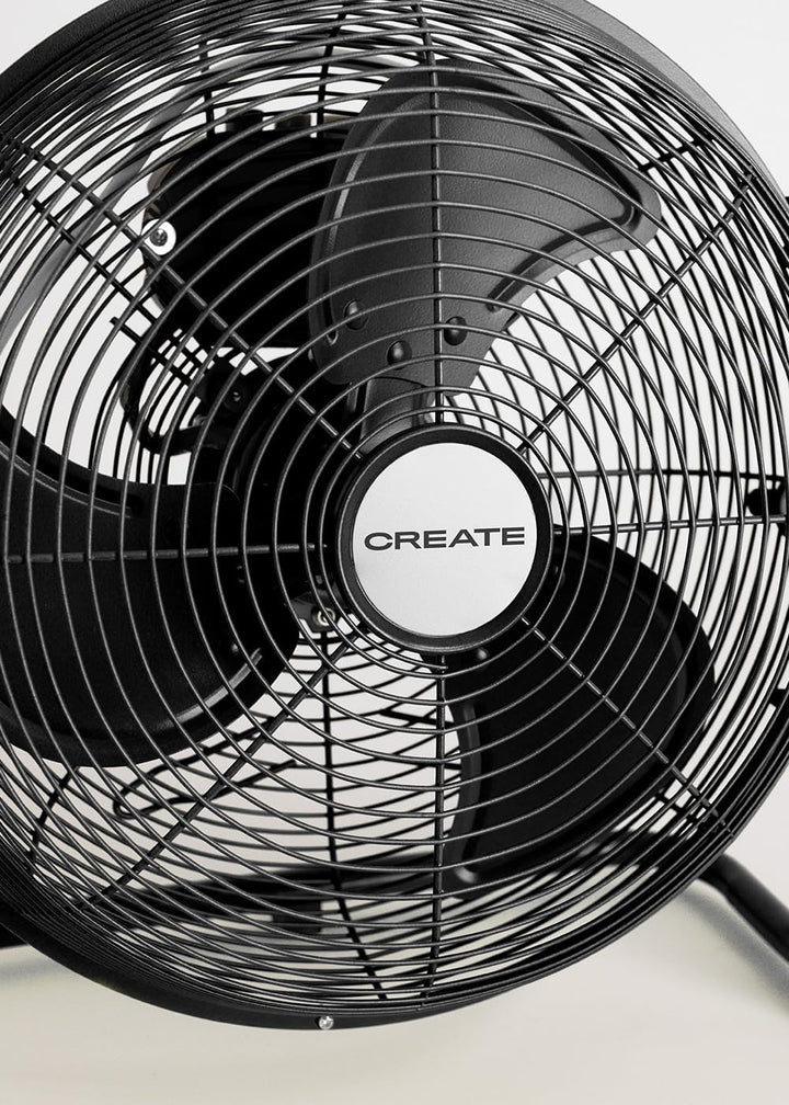 CREATE / AIR FLOOR RETRO/Industrieller Bodenventilator/Schwarzer Ventilator, 12 Zoll, starker Luftst