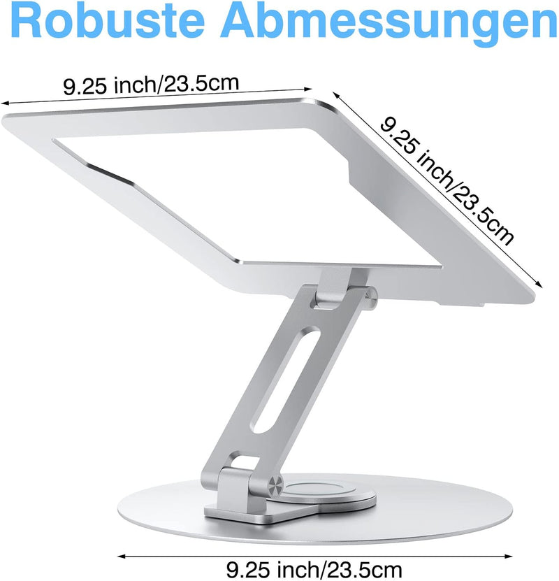 Epherie Laptop Ständer mit 360° drehbarem rundem Basis, Höhenverstellbarer ergonomischer Laptopständ