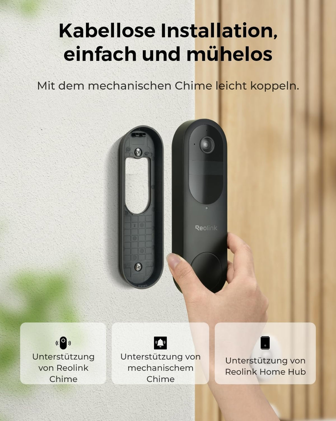Reolink Doorbell Battery, Smart 2K Dualband-WLAN Akku-Türklingel, 1:1 Kopf-bis-Fuss-Ansicht, Persone