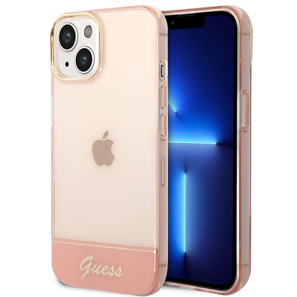 Guess GUHCP14SHGCOP hülle für iPhone 14 6,1" rosa/pink hardcase Translucent