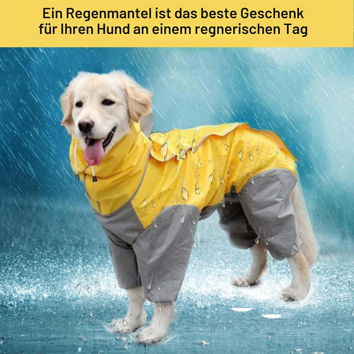 Regenmantel für Hunde,Hunderegenmantel,Wasserdichter Hundemantel mit Kapuze,Leichte Regenjacke Hund