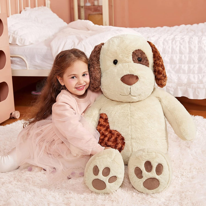 IKASA Gross Hund Kuscheltier Riesen Stofftier,78cm Welpe Gross Plüschtier Riesige Plüsch Spielzeug F
