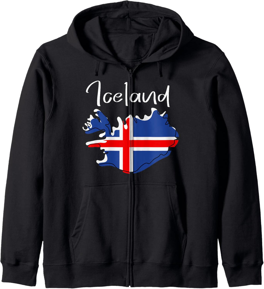 Island-Flagge T-Shirt, Island-Karte, Island-Shirts für Damen Kapuzenjacke