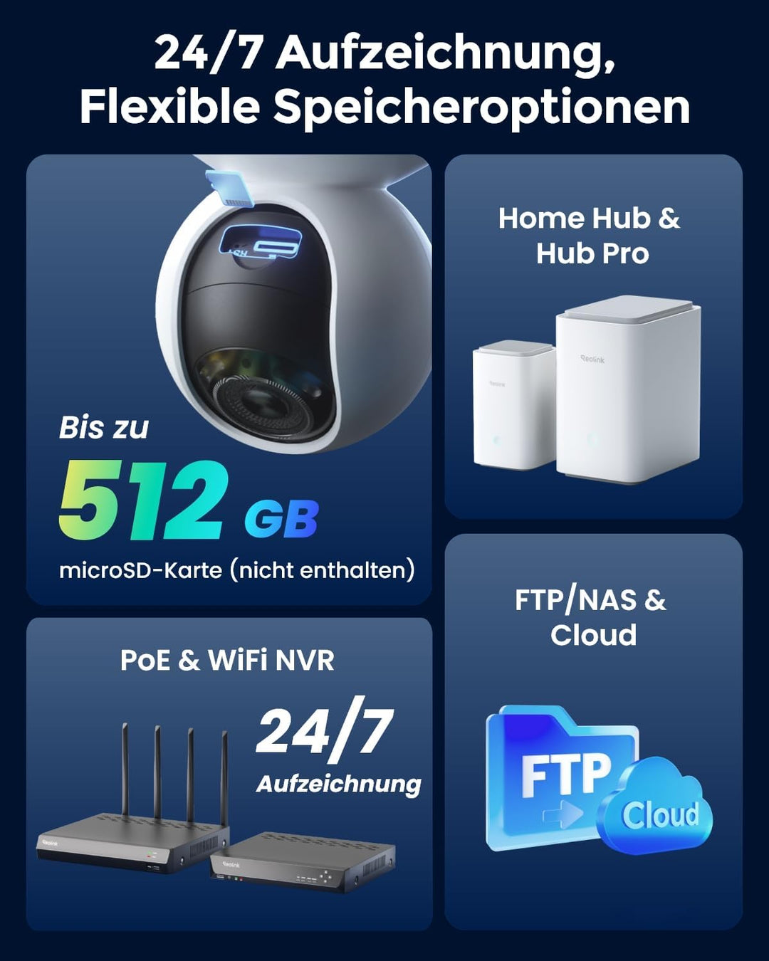 Reolink 2K 4MP Überwachungskamera Aussen WLAN Schwenkbar mit F1,0 Echtfarben-Nachtsicht, 2,4/5GHz Wi