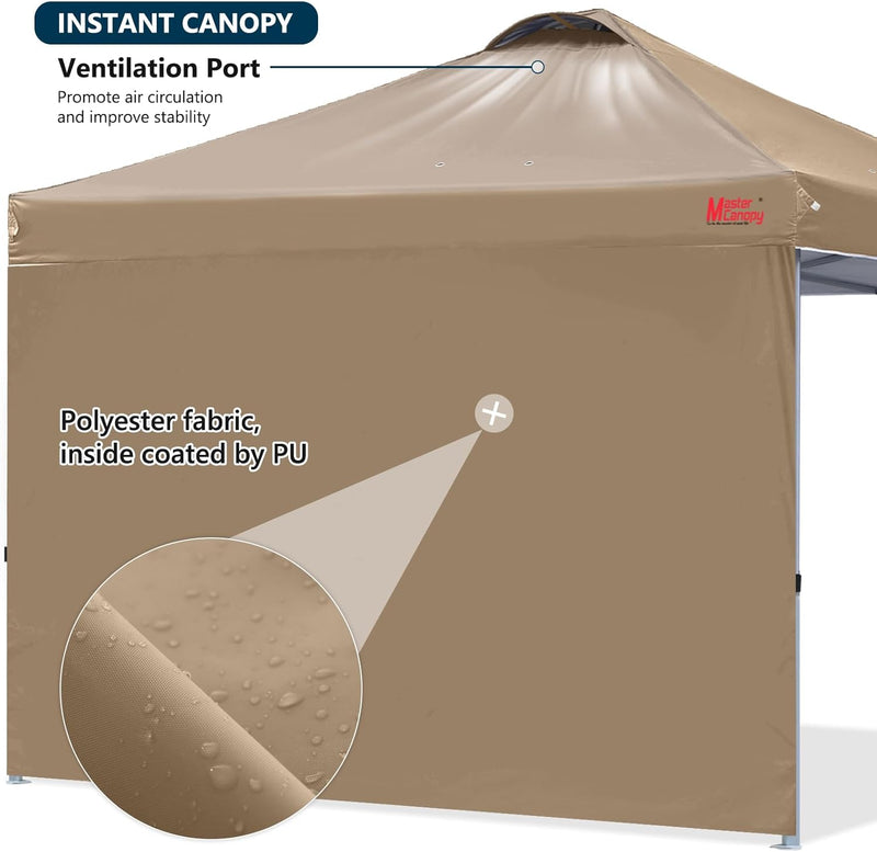 MASTERCANOPY 2,5 x 2,5 m Pop up Pavillon Faltpavillon Festzelt Partyzelt mit 1 Seitenwand/Seitenteil