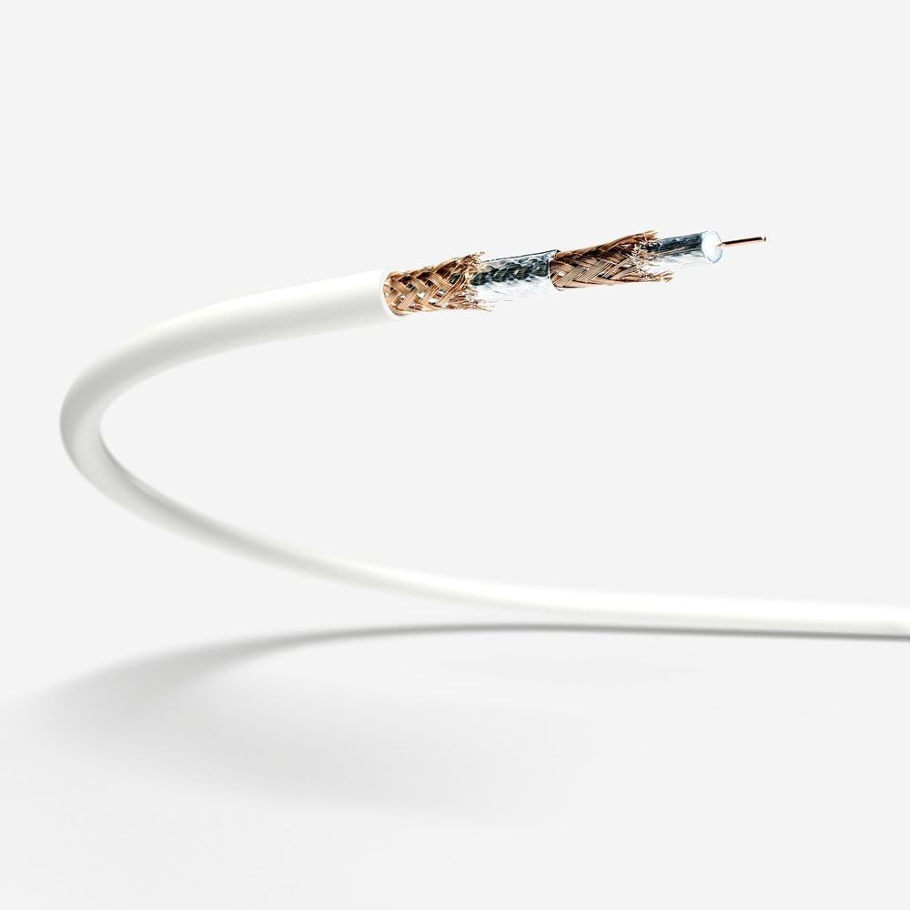 Fuba AFQ 500 Antennenkabel 5m weiss - 4-fach geschirmt 130dB - HDTV UHD 4K 8K - F-Anschlusskabel Koa