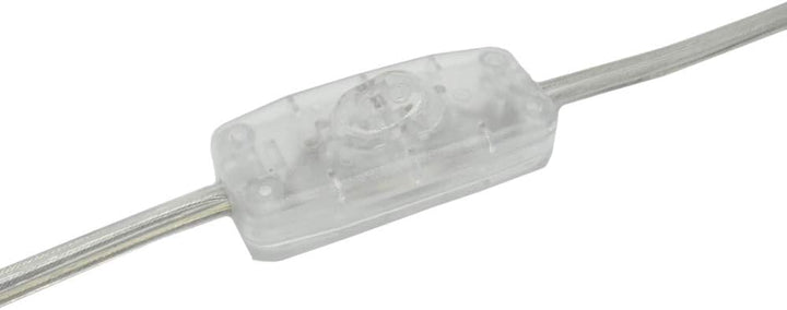 Transparente Zuleitung 2 m mit Schutzkontakt Winkelstecker und Schnurzwischenschalter AN AUS 3-adrig
