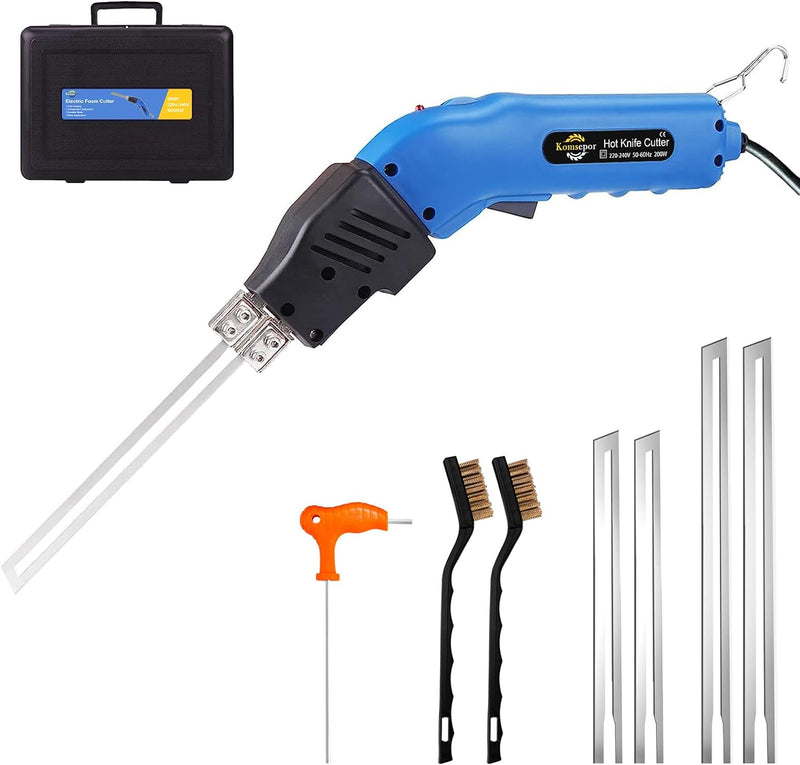 Komsepor 200W Styroporschneider Elektrische Heissmesser Schaumschneider mit 4 Nichrom Klingen 0-600℃