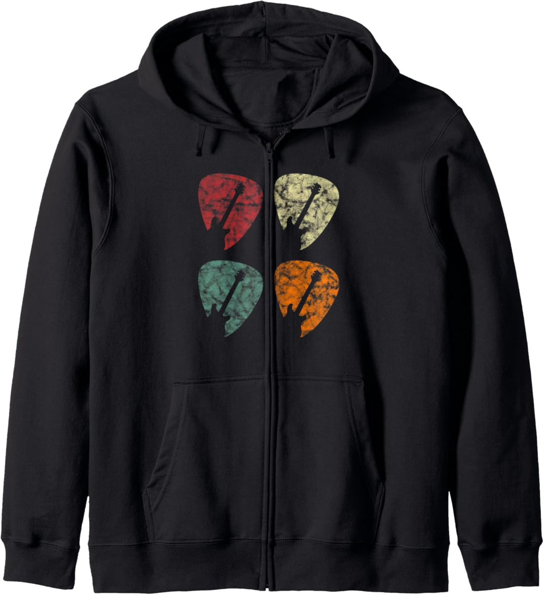 Retro Guitar Plectrum Vintage Tee Kapuzenjacke