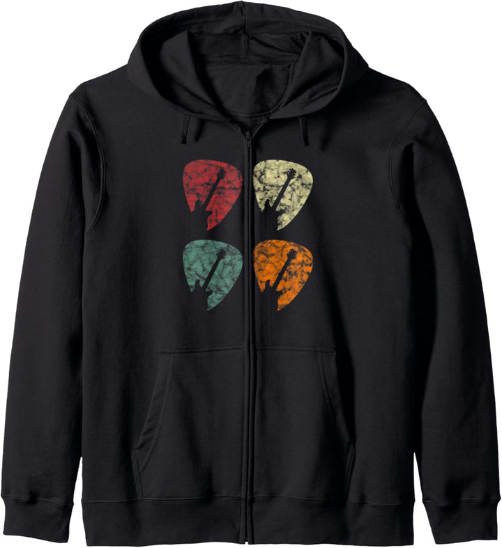 Retro Guitar Plectrum Vintage Tee Kapuzenjacke