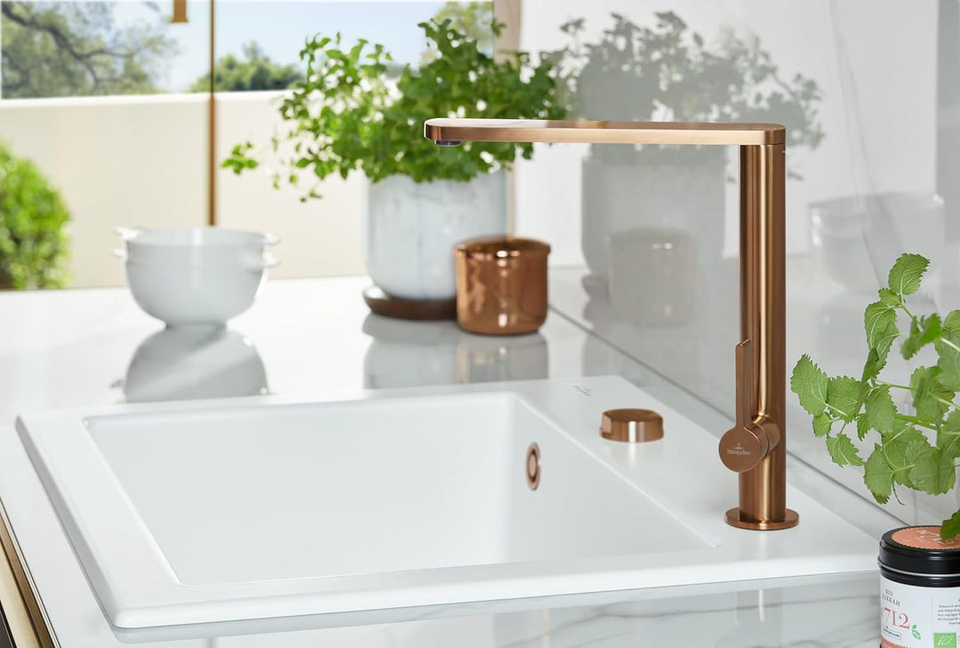 Villeroy & Boch Finera | Hochdruck | Einhand-Küchenarmatur | Bronze | 92700004 Standard Bronze, Stan