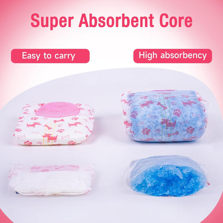 Pet Soft Hundewindeln für Hündinnen, 50 Stück Einweg Windeln für Hunde&Katzen, Hochsaugfähige Katzen