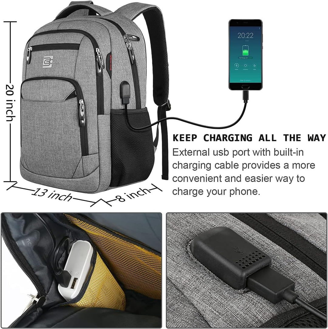 marcello Rucksack Damen,Laptop Rucksäcke mit USB-Ladeanschluss für Arbeit Schule Uni Schulrucksack f