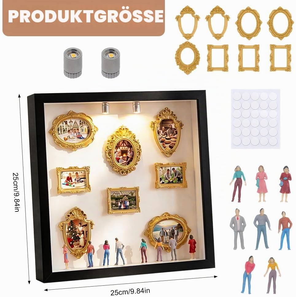 DIY Mini Museum Silhouette Box,Neu Kreatives Erinnerungsdisplay Kit,Minis Vintage Bilderrahmen Mit G