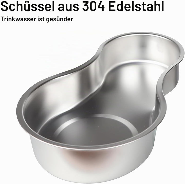 Sfozstra 5L Trinkbrunnen f. Hunde - Edelstahl, standsicher | Schwerkraftbetrieben, 5L, rutschfester