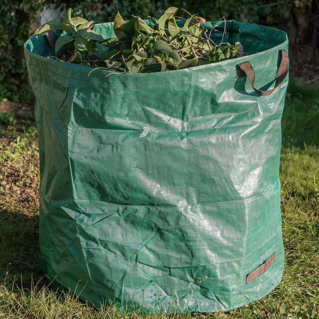 com-four® 6x Gartenabfallsack XXL - faltbarer Gartensack mit Tragegriffen - reissfeste Falttonne für