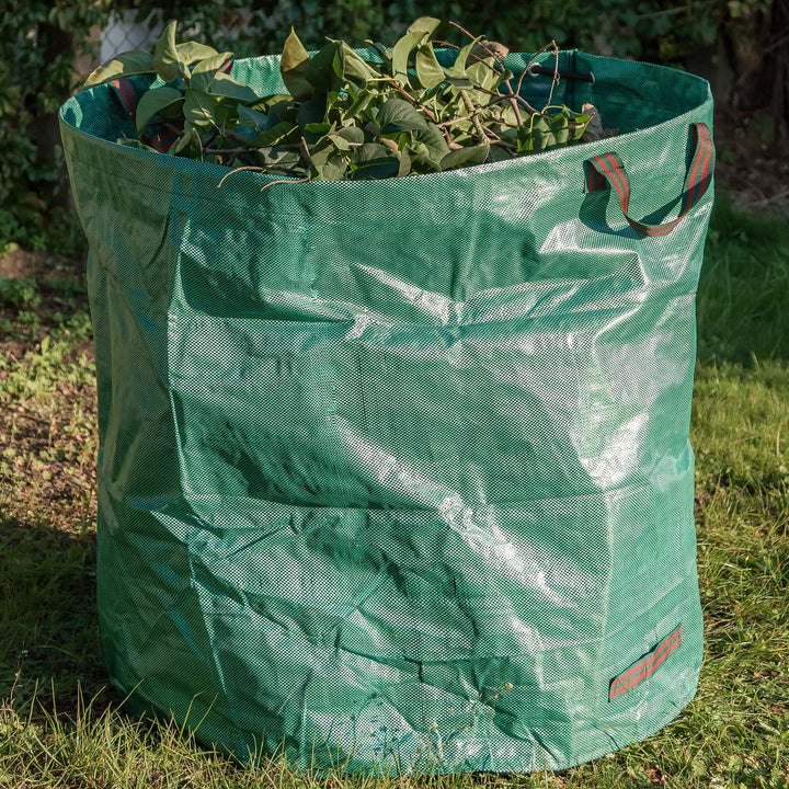 com-four® 6x Gartenabfallsack XXL - faltbarer Gartensack mit Tragegriffen - reissfeste Falttonne für