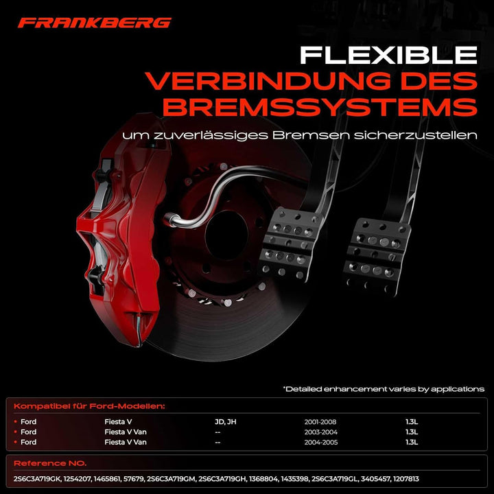 Frankberg Servolenkung Schlauch von Hydraulikpumpe nach Lenkgetriebe Kompatibel mit Fiesta V JD JH 1