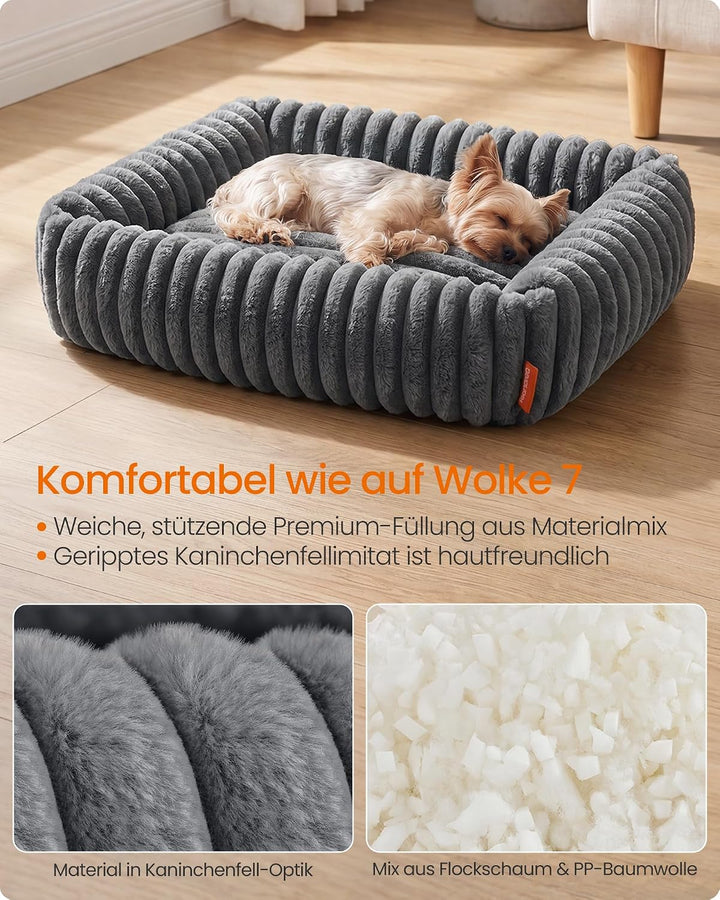 Feandrea Hundebett, mittelgrosses orthopädisches Hundekörbchen, Hundekissen waschbar, Flauschige Hun