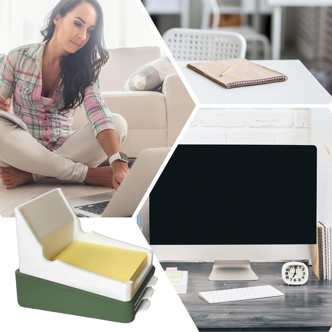 Sticky Note Holder, Memo Pad Organizer, 10 x 11 x 9 cm/3,9 x 4,3 x 3,5 Zoll Desktop Storage Box, Kee