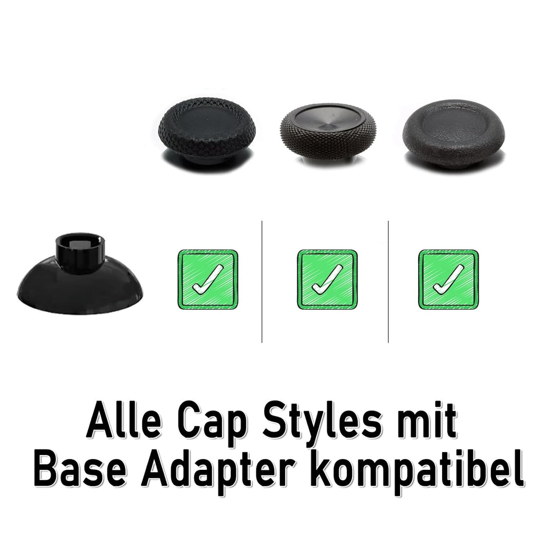RetroRetter 8x Swap Sticks Set 6-10mm - Farbe: Schwarz, Cap Style wie Xbox - passend für PlayStation