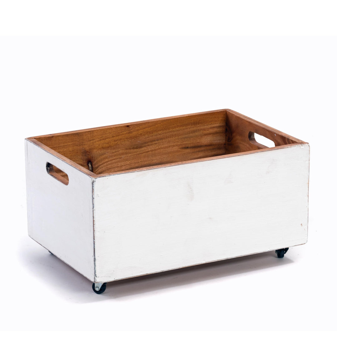 DESIGN DELIGHTS ROLLBARE HOLZKISTE Box | 26x45x30 cm (HxBxT), Recyclingholz | Aufbewahrungskiste, Ho