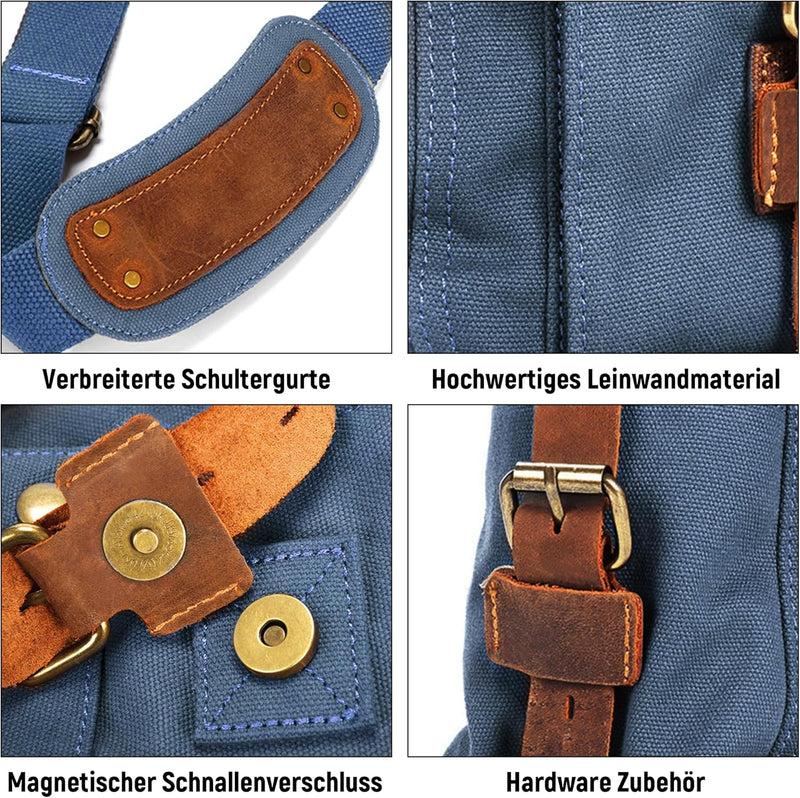 VARLIVOO Umhängetasche für Herren Schultertaschen 14" Zoll Laptoptaschen Messenger Bags Kuriertasche