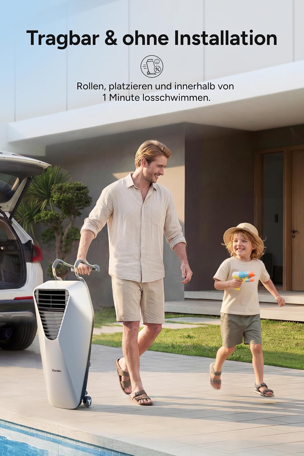 iGarden X5 Gegenstromanlage für Pool - Tragbare Schwimmanlage 700 W, 5 Geschwindigkeitsstufen, bis z