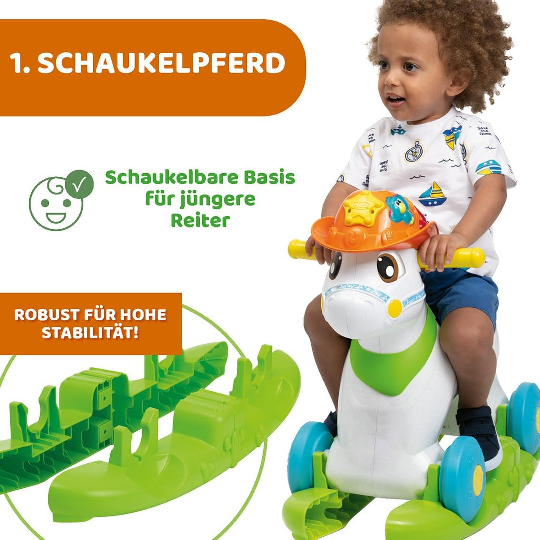Chicco Baby Rodeo, Reitspiel, Schaukel, Kinder, 3 interaktive Tasten, hergestellt in Italien, recyce