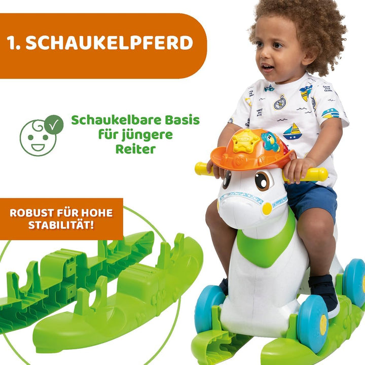 Chicco Baby Rodeo, Reitspiel, Schaukel, Kinder, 3 interaktive Tasten, hergestellt in Italien, recyce