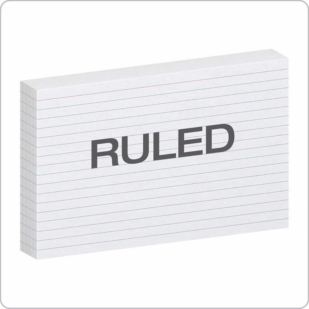 Oxford 51EE Karteikarten, liniert, 12,7 x 20,3 cm, Weiss, 500 Karten (5 Packungen à 100 Stück) (51)