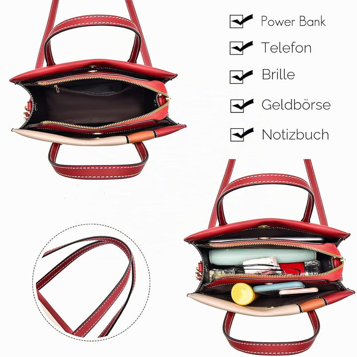 FANDARE Elegante Umhängetaschen Damen Schultertasche Verstellbare Frauen Handtasche PU Leder Wasserd