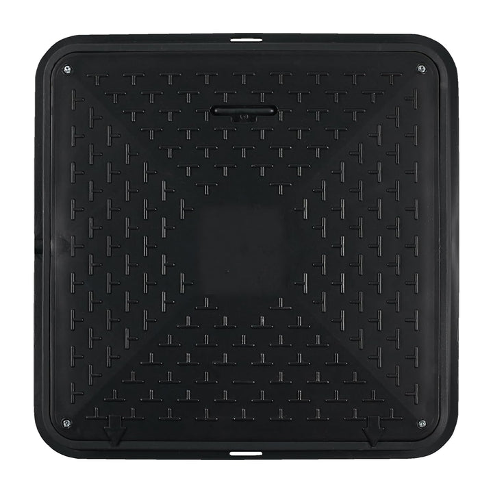 Varile 72cm quadratische Schachtabdeckung mit Griff - belastbar bis 1,5t (Schwarz), Schwarz