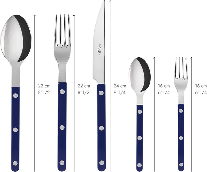 SABRE PARIS - Tafelbesteck, 5-teilig - Bistrot - Messer, Gabel, Esslöffel, Teelöffel & Kuchengabel -