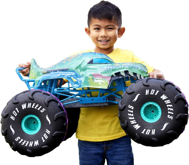 Hot Wheels Monster Trucks Ferngesteuertes Auto, Mega-Wrex im Massstab 1:6, extragrosser Ferngesteuer