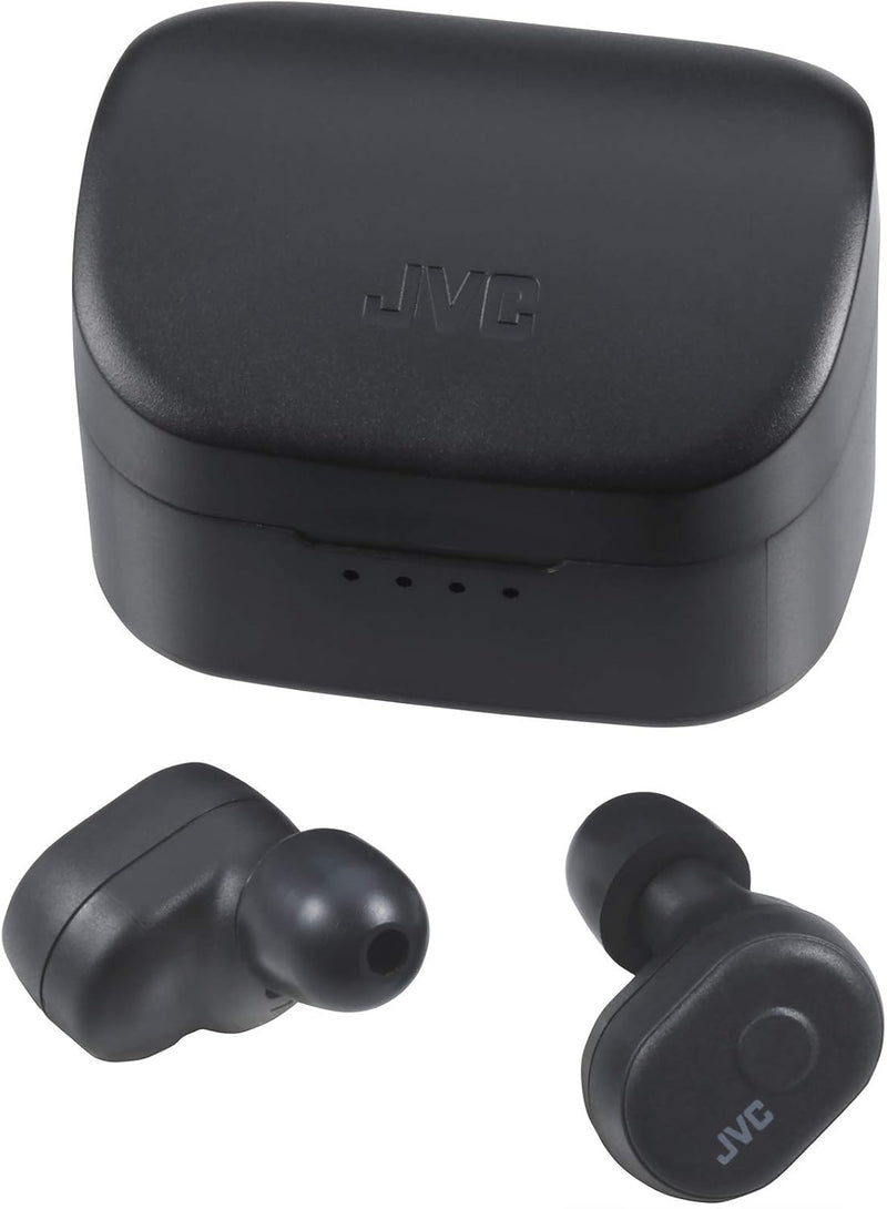 JVC HA-A10T-BU Truly Wireless In-Ear Bluetooth Kopfhörer mit Memory Foam Ohrstücken, Farbe Charcoal-