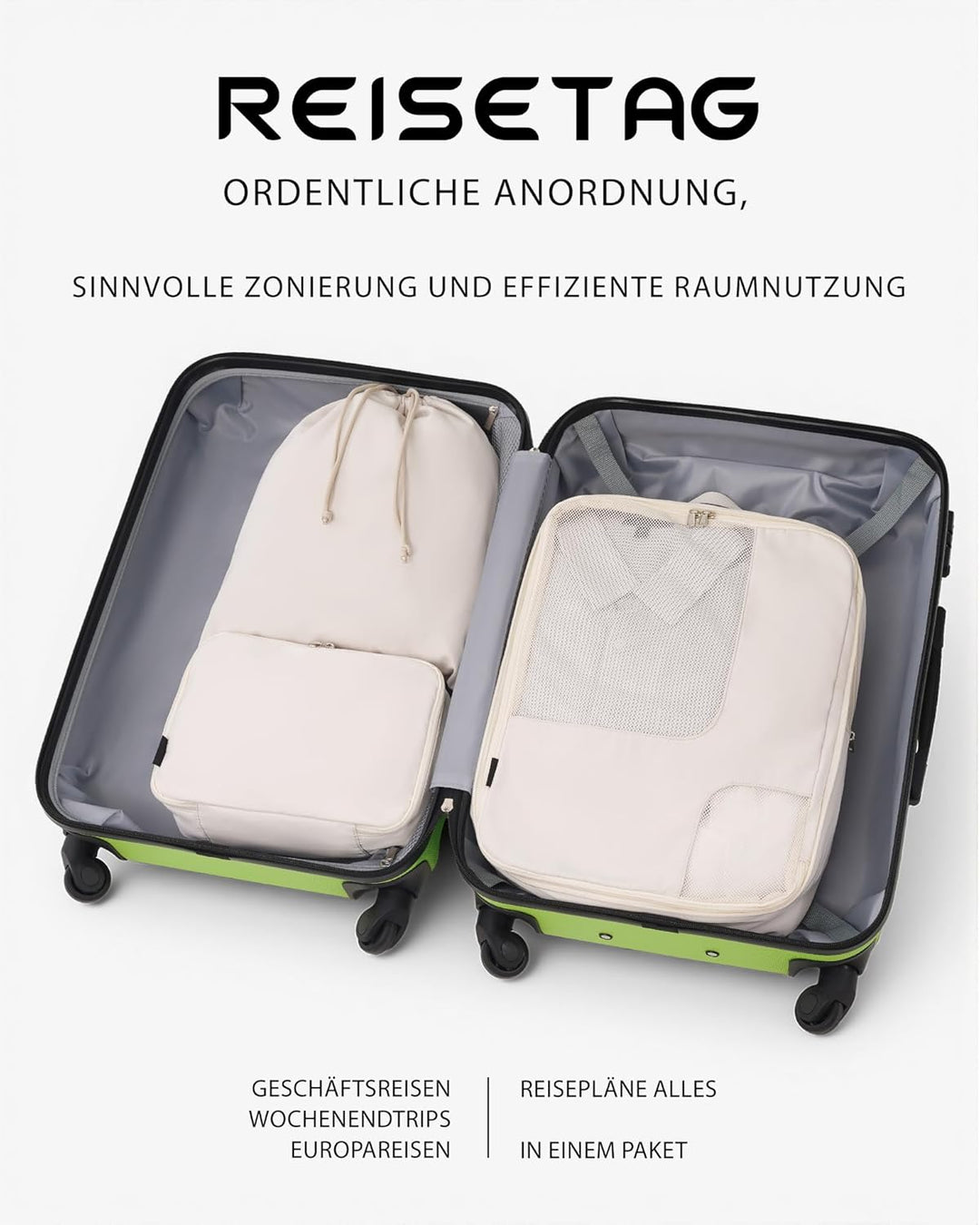 COOLIFE 28 ZollKofferset 4 Teilig, Hartschalenkoffer Set mit TSA Schloss, Reisekoffer mit 4 Rollen,