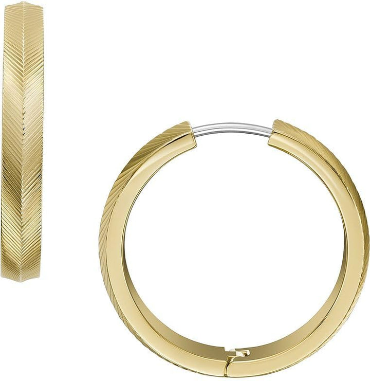 Fossil Damen-Ohrringe, Goldfarbene Edelstahl-Ohrringe, Goldfarbe