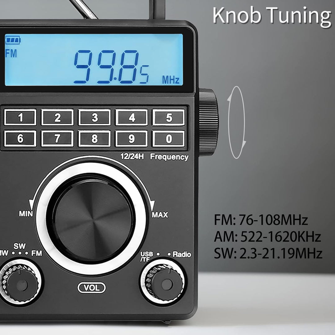 Retekess TR629 Tragbares Radio,Weltempfänger Radio mit Lautsprecher,FM AM SW LW,AC Kabel oder Batter