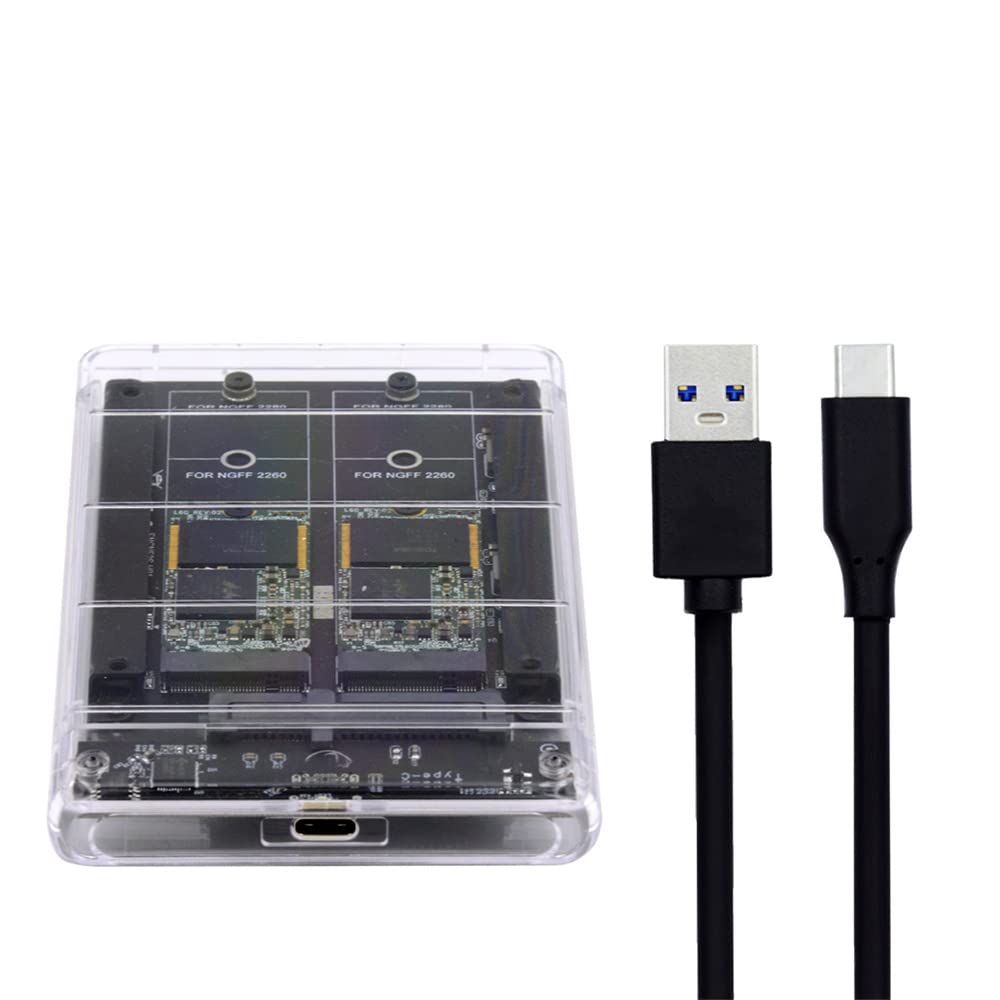NFHK Dual NGFF B+M-Key M.2 SSD Karte JOBD Raid0 Span Bridge zu USB3.0 Typ-C USB-C 2.5Zoll SATA Combo