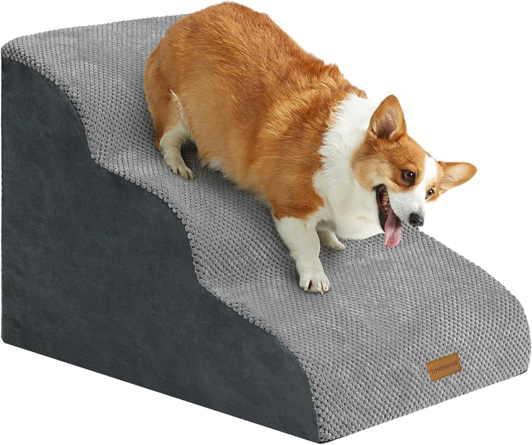 Breiter Hundetreppe 3 Stufen 40cm hoch für Kleine Hunde, Hochdichtem Schaumstoff Haustiertreppe, Was