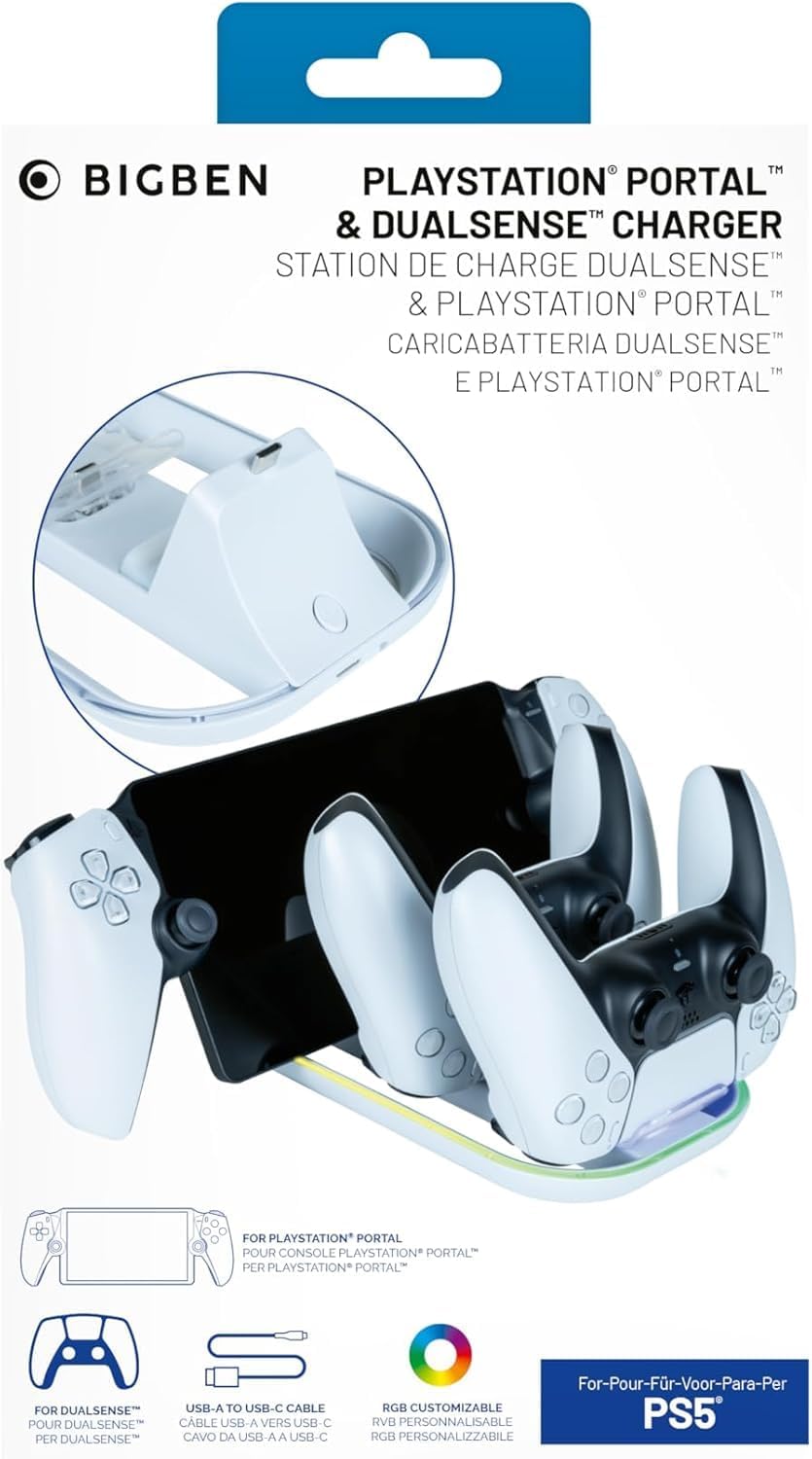 Dual-Halterung für PS5-Controller und Playstation-Portal mit RGB-Anzeigeleuchte. Nacon
