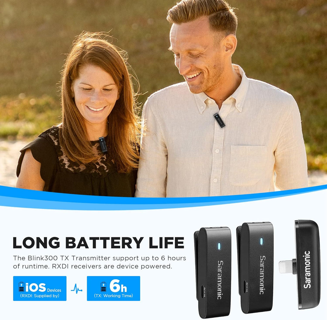Saramonic Blink300 B4 Wireless Lavalier Mikrofon für iPhone iPad Omnidirektional MFi zertifiziertes
