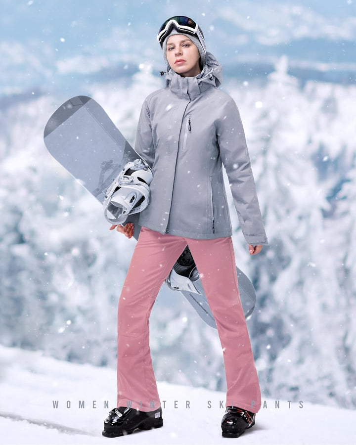 33,000ft Damen Skihose Hosenträgerhose Outdoorhose Wasserdicht Winddichte Softshellhose Warme Gefütt