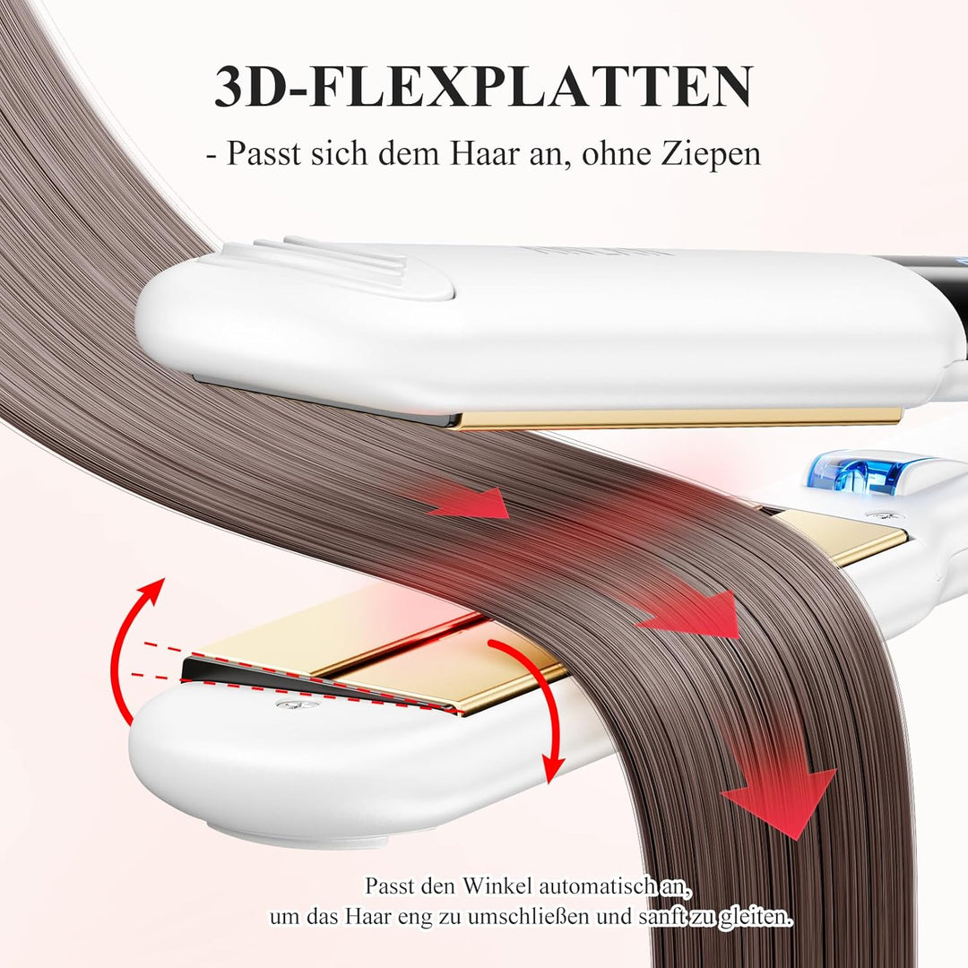 ANLAN Glätteisen und lockenstab 2 in 1, Professionelles Ionen glätteisen, Anti-Statisch, Rotlicht&In