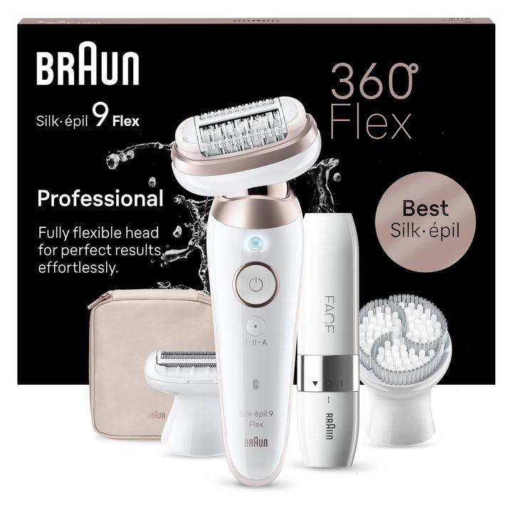 Braun Silk-épil 9 Flex, Epilierer Damen / Haarentferner für langanhaltende Haarentfernung, Mini-Rasi