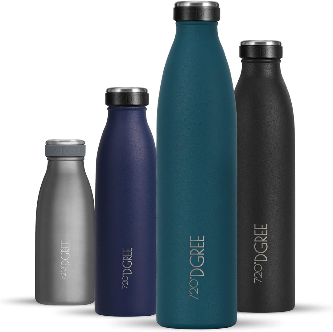 720°DGREE Edelstahl Trinkflasche “milkyBottle” - 750ml - BPA-Frei, Auslaufsicher, Kohlensäure geeign